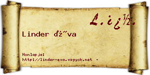Linder Éva névjegykártya